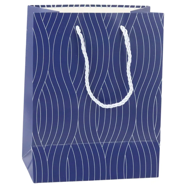 Torba Prezentowa Papierowa Linie Faliste 23 x 18 x 10,5 cm - Srebrne