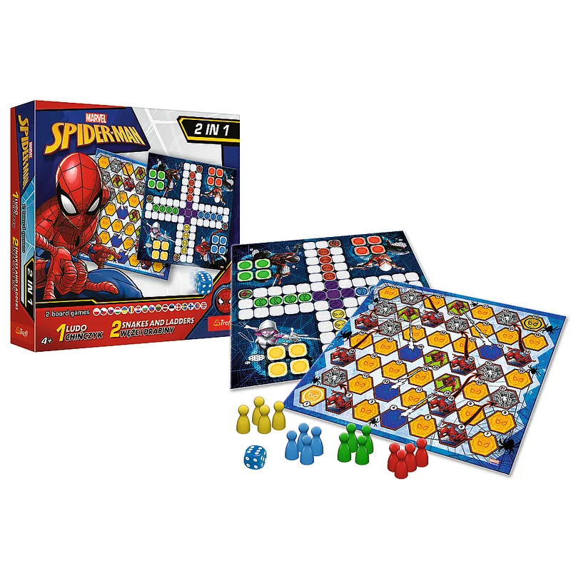 Gra Planszowa 2w1 Chińczyk Węże I Drabiny Spider-Man TREFL 02419