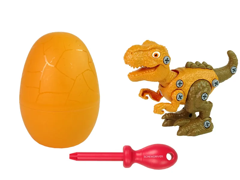 Zestaw Dinozaur Tyranozaur Rex Z Jajkiem DIY Śrubokręt - Pomarańczowy