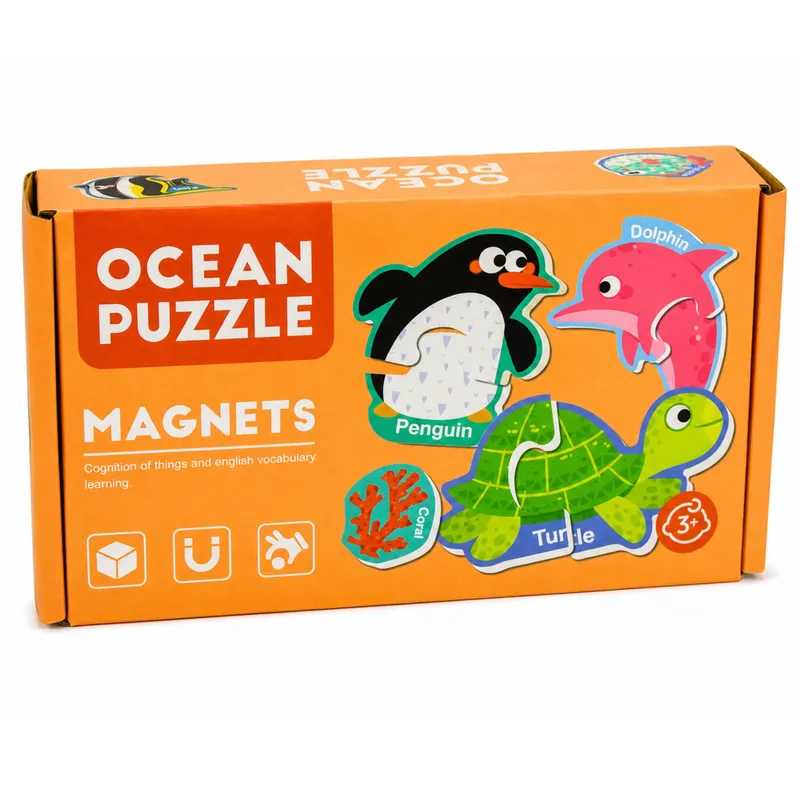 Puzzle Magnetyczne Zwierzęta Morskie Magnesy Na Lodówkę Edukacyjne 30 el