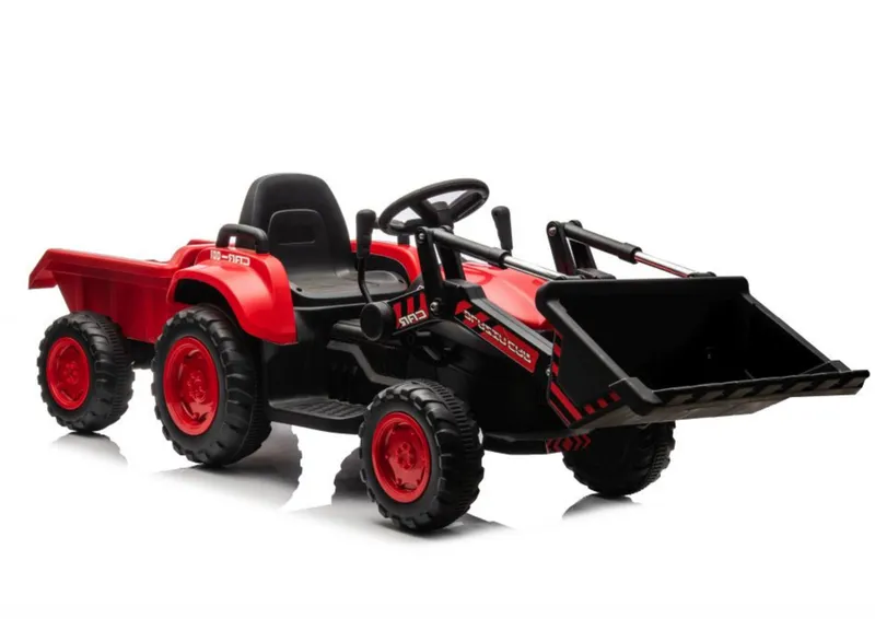 Traktor Na Akumulator Z Łyżką BW-X002A - Czerwony