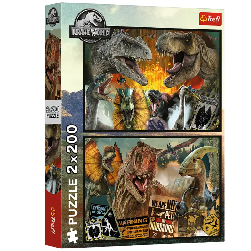 Puzzle - 2x200 - Prehistoryczny Świat - Jurrasic World - TREFL 13316