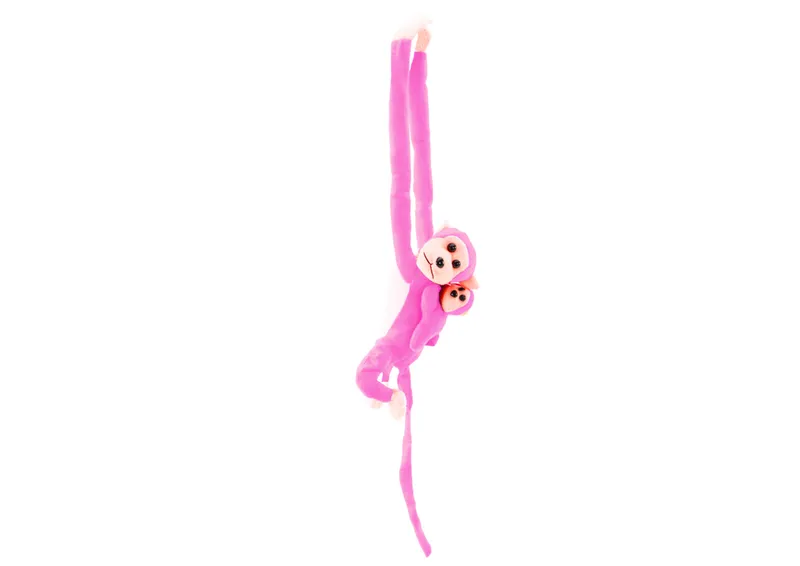 Maskotka Pluszowa Małpka Z Dzieckiem 70 cm - Różowa