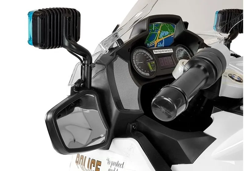 Motor Na Akumulator BMW R1200 Policja Światła LED Dźwięki - Biały