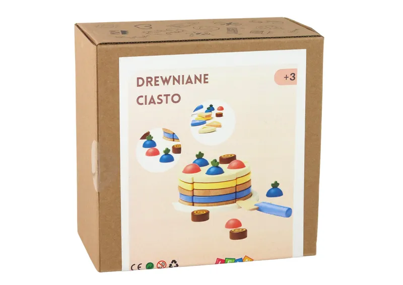 Drewniane Ciasto Tort Kawałki 8 Ele
