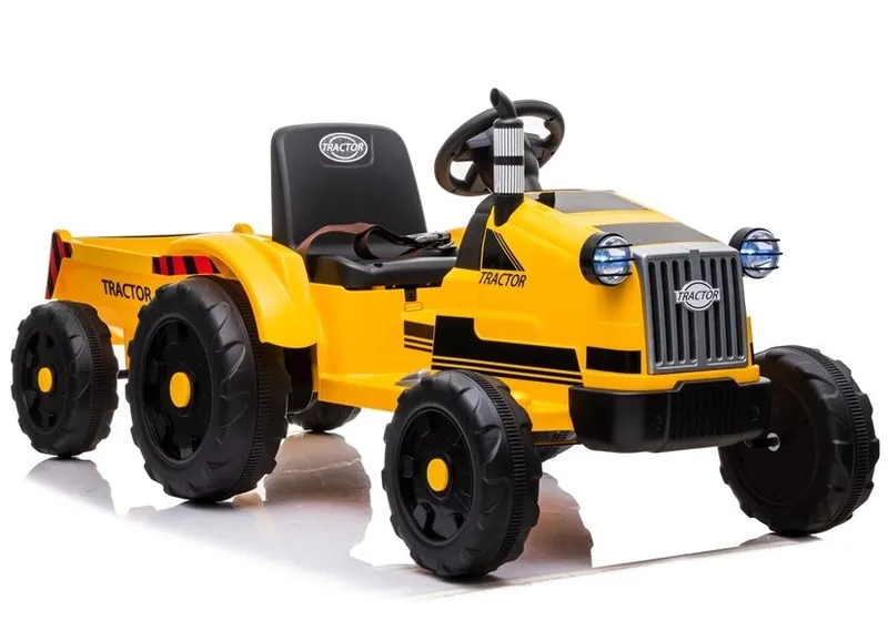 Traktor Na Akumulator Z Przyczepą CH9959 Światła LED Pilot Radio - Żółty