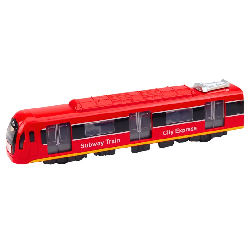 Metro Pociąg City Express Otwierane Drzwi Światła Dźwięki - Czerwony