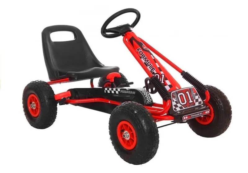 Gokart A-15 Pompowane Koła - Czerwony
