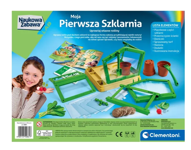 Naukowa Zabawa Laboratorium Moja Pierwsza Szklarnia Botanika Rośliny Język Polski CLEMENTONI 50861