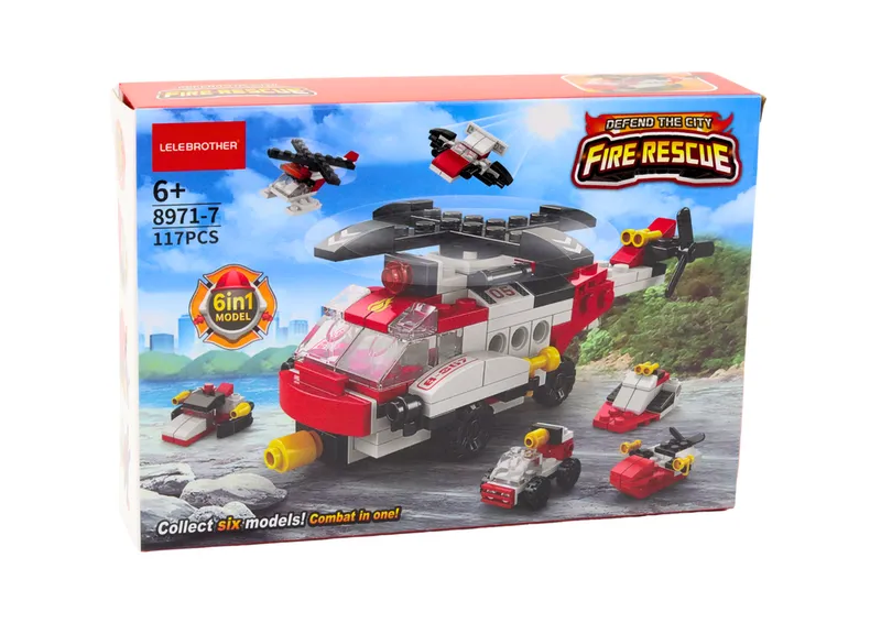 Klocki Konstrukcyjne Helikopter 6w1 Zestaw DIY Pojazdy 117 Ele