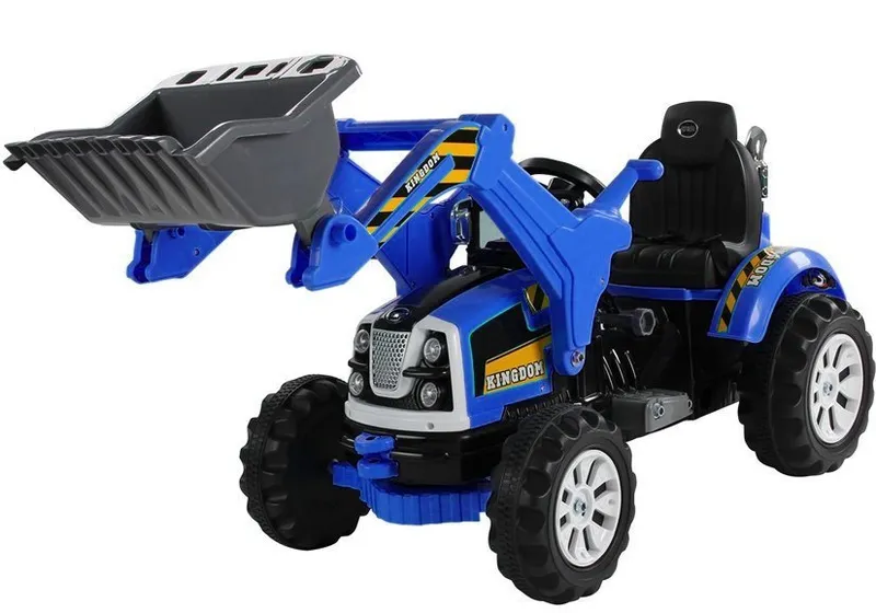 Traktor Na Akumulator Z Łyżką Koparka - Niebieski