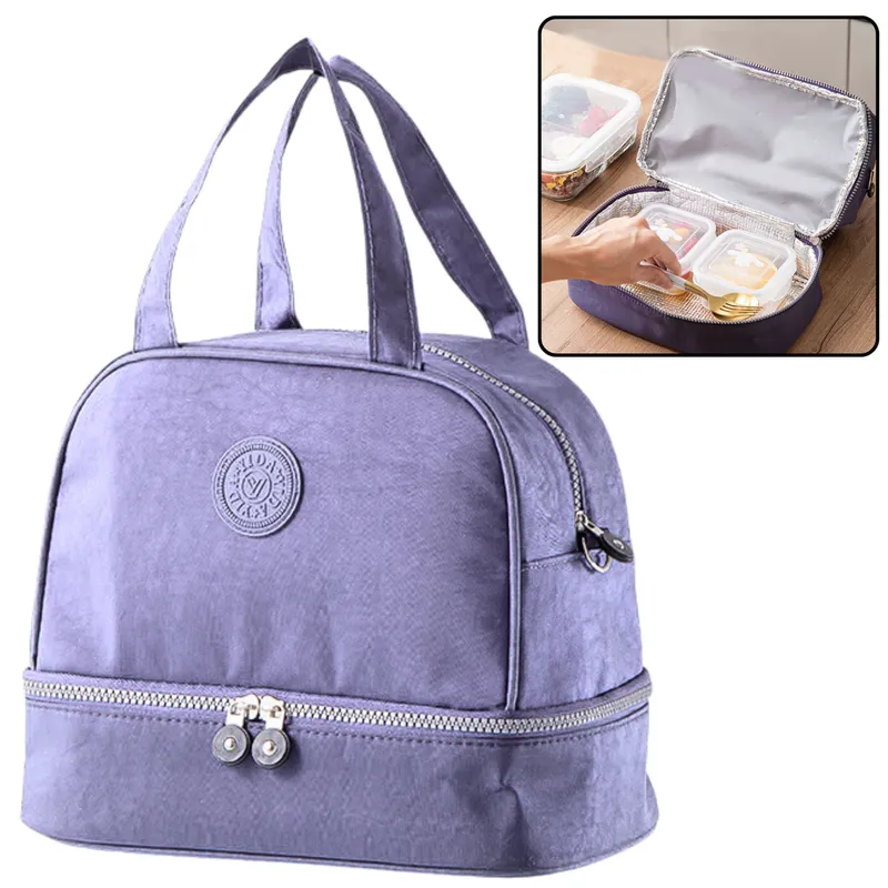 Torba Termiczna Izolacyjna Śniadaniowa Pas Z Regulacją 27cm - Fioletowa
