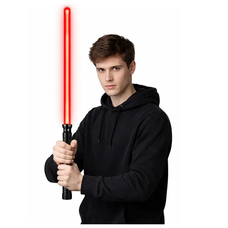Miecz Laserowy Świetlny LED Z Dźwiękami Metalowa Rękojeść 75 cm