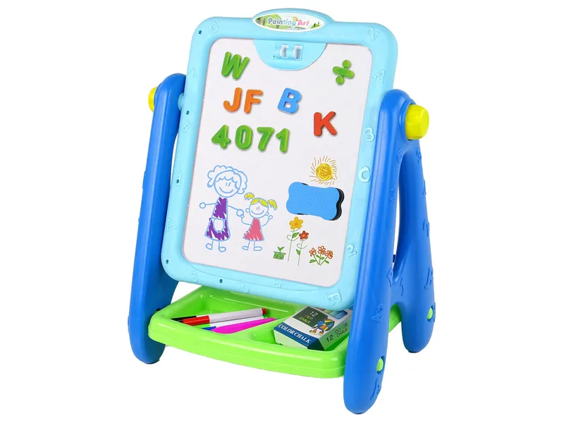 Tablica Edukacyjna 2 w 1 Kredy Pisaki - Niebieska