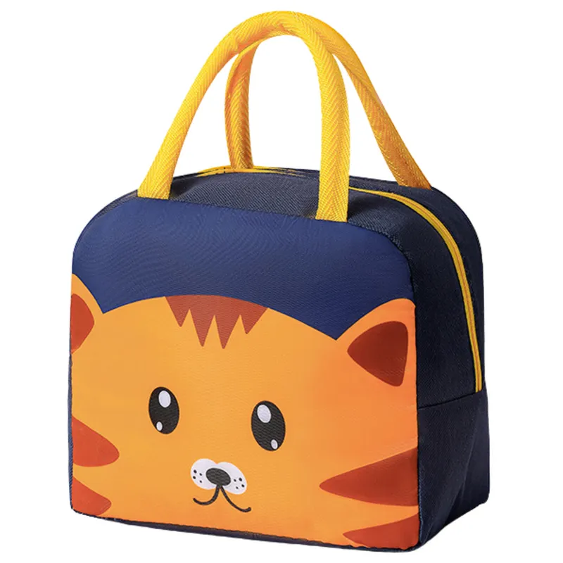 Torba Termiczna Izolacyjna Śniadaniowa Lunch Bag Kot 23cm - Granatowa