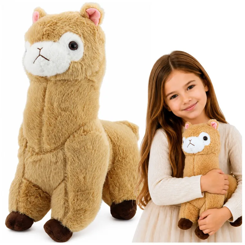 Pluszowa Alpaka Lama Maskotka Przytulanka Miękkie Futerko 38 cm - Kremowa