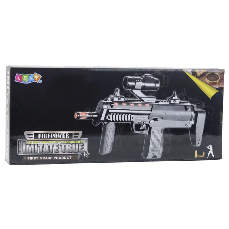 Karabin Zabawkowy Broń Światła Dźwięki Celownik 41cm - Czarny