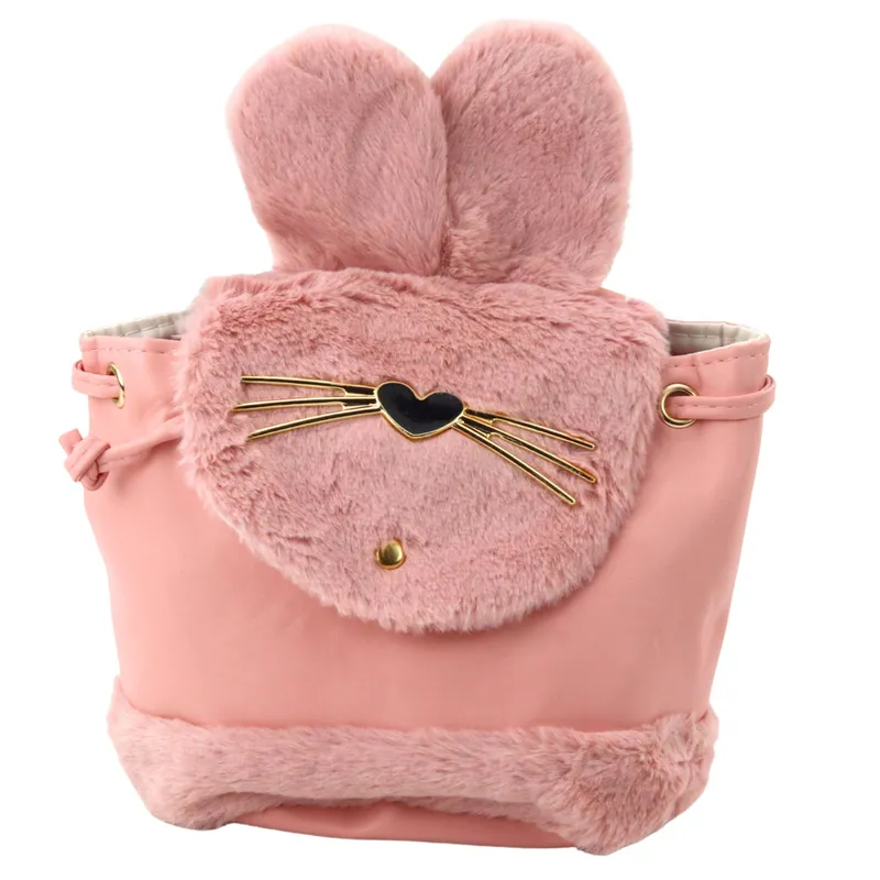 Plecak Dziecięcy Pluszowy Uszy Regulowany Pasek 22cm 4l - Różowy