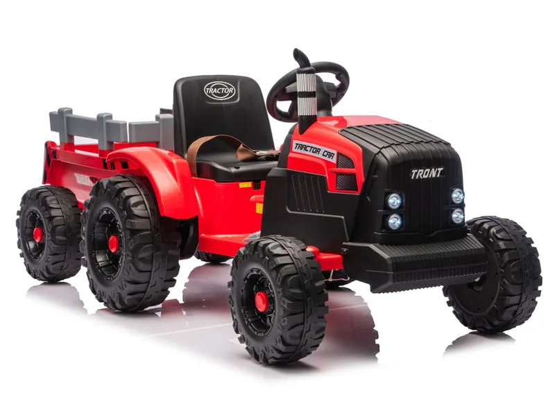 Traktor Na Akumulator CH9959B Z Przyczepą 24V - Czerwony
