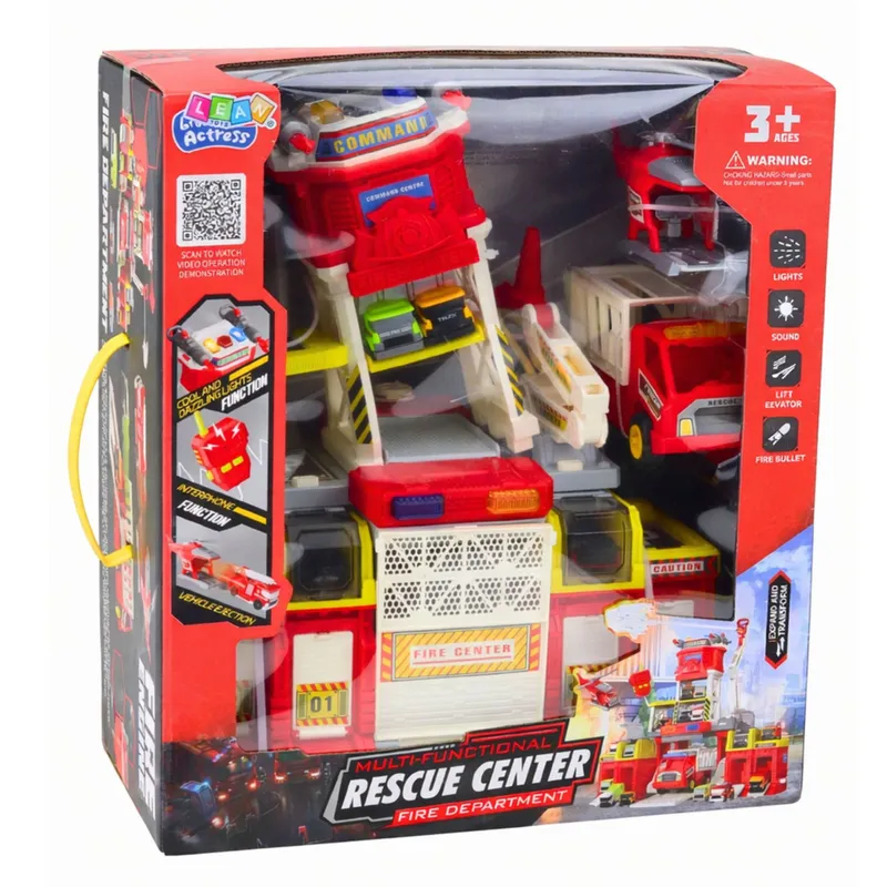 Zestaw Zabawkowy Remiza Strażacka Centrum Ratunkowe Światła Dźwięki