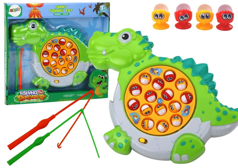Gra Zręcznościowa Łowienie Rybek Plansza Dinozaur - Zielony