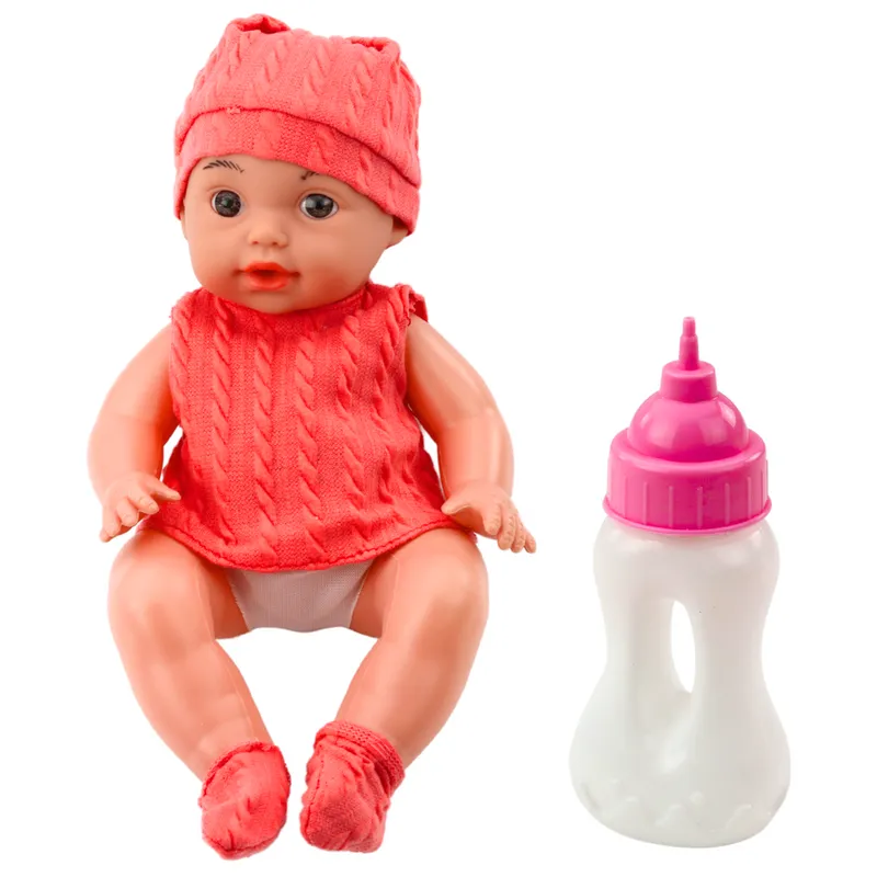Lalka Bobas Z Butelką Do Karmienia Ubranko Dźwięki 30cm - Różowe