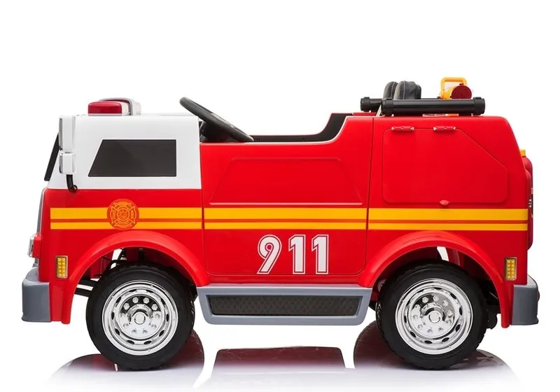 Wóz Strażacki Na Akumulator Dla Dzieci Pilot Sikawka LL911 - Czerwony