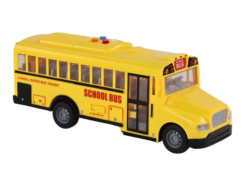 Autobus Szkolny 1:16 Napęd Frykcyjny Otwierane Drzwi Światła Dźwięki - Żółty