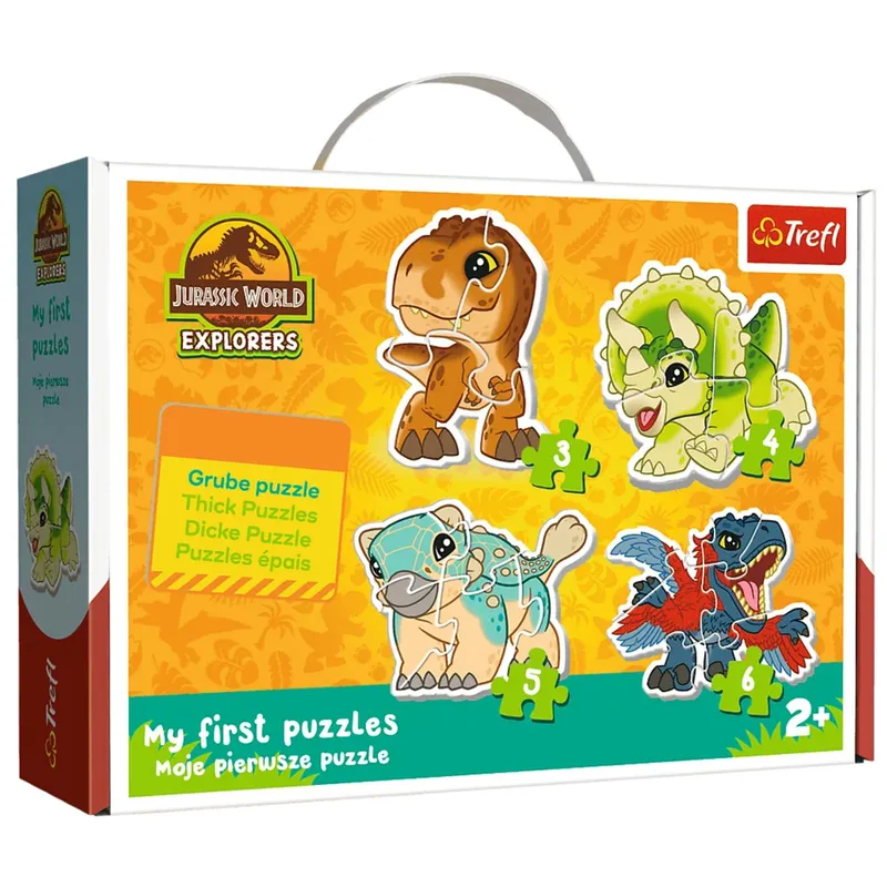 Puzzle - Baby Classic (3, 4, 5, 6) - Urocze Dinozaury - Jurassic World - TREFL 36138