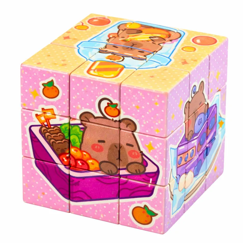 Kostka Układanka Logiczna Kapibara Edukacyjna Kolorowa 6x6 cm