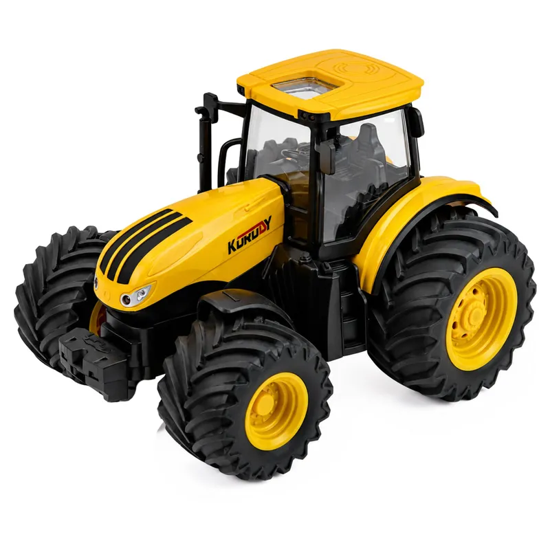 Traktor Rolniczy Z Siewnikiem I Agregatem Światła Dźwięki 1:24 - Żółty