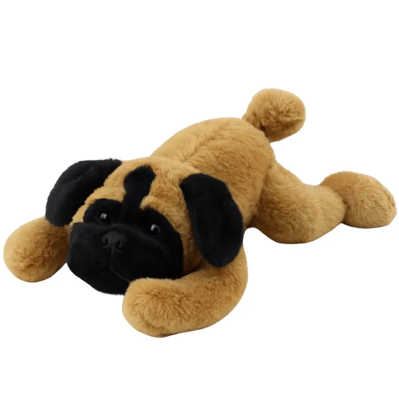 Pluszowa Maskotka Przytulanka Pies Mops Leżący 40cm - Brązowy