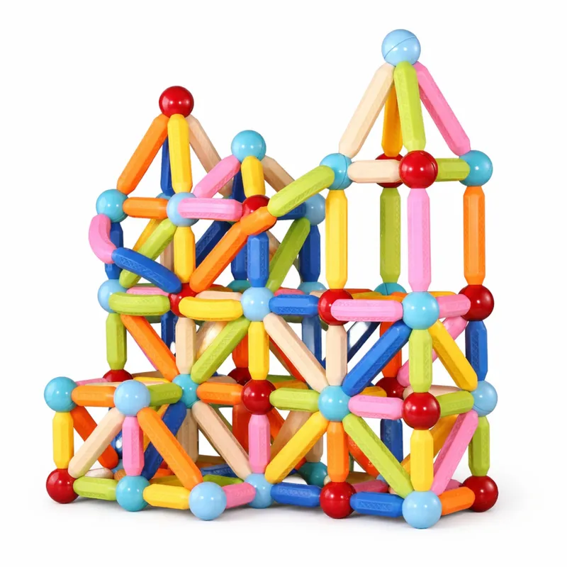 Zestaw Klocki Magnetyczne Konstrukcyjne W Pudełku Patyczki 3D 166 el