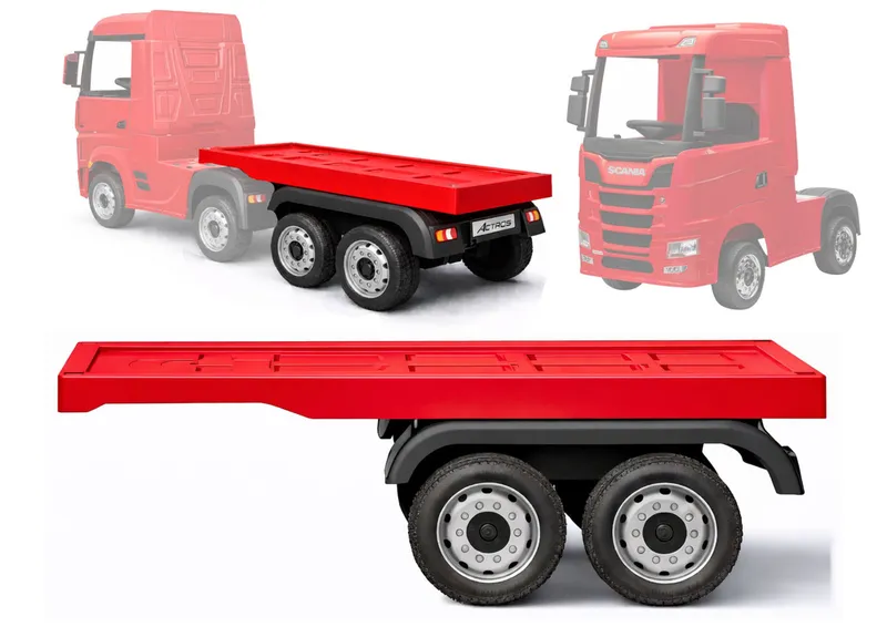 Naczepa Do Pojazdu Na Akumulator HL358 MERCEDES Scania Actros - Czerwona