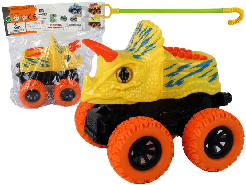 Pojazd Terenowy Pchacz Triceratops Gumowe Koła - Żółty