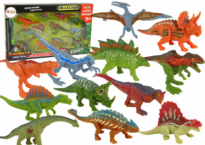 Zestaw Figurki Dinozaury 12 Sztuk Kolorowe