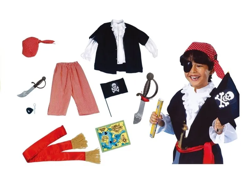Strój Karnawałowy Pirata Kostium Z Akcesoriami Szabla Opaska ST