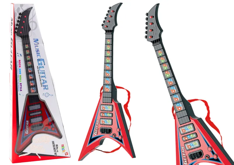 Gitara Elektryczna Dla Dzieci Światła Melodie - Czerwona