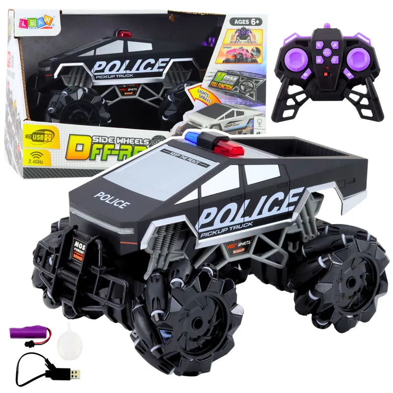 Auto Terenowe Pick Up Truck Policja Zdalnie Sterowany RC Światła Dym 1:16