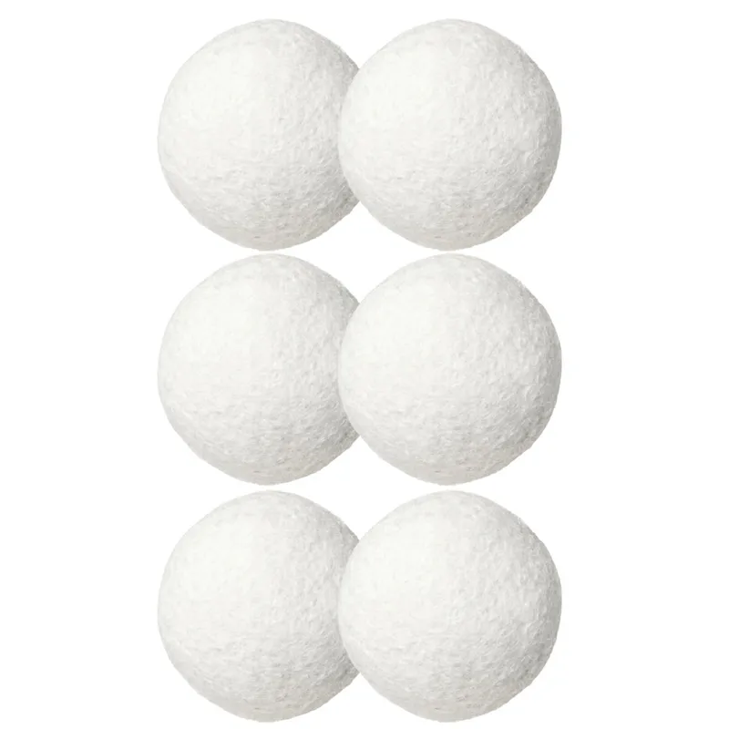 Naturalne Wełniane Kule Do Suszarki Bębnowej Hipoalergiczne 7cm 6szt - Białe