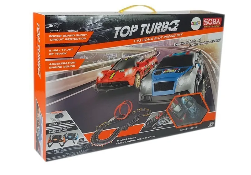 Tor Wyścigowy 1:43 2 Autka Kontrolery Top Turbo 540 cm Długości