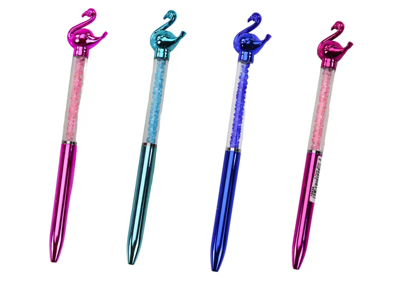 Długopis Z Flamingiem Diamenciki Wkład 0.7mm Mix - Niebieski