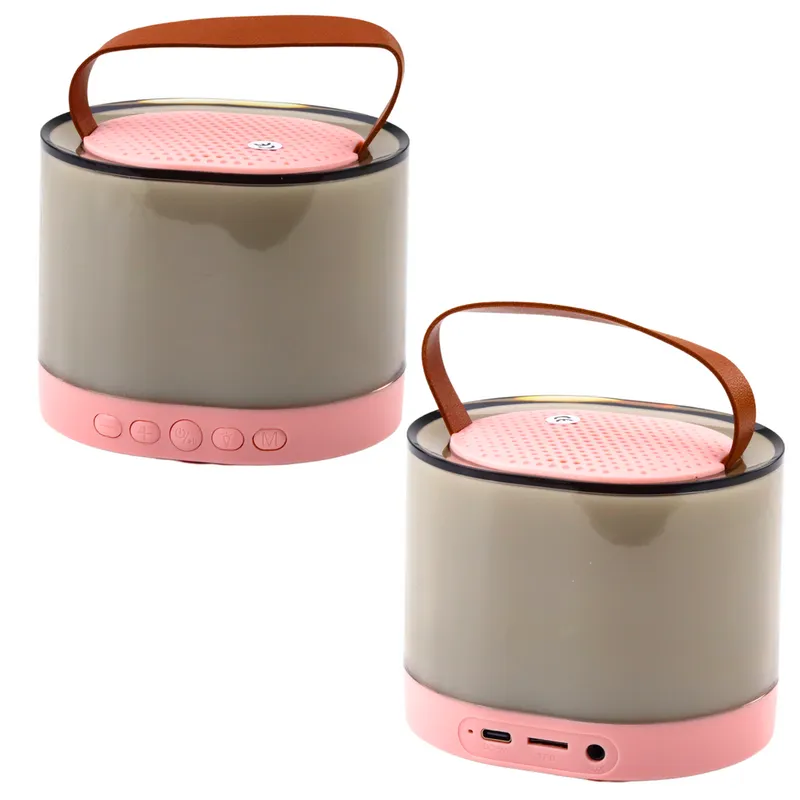 Zestaw Do Karaoke Głośnik Mikrofon Bezprzewodowy K52 RGB Bluetooth - Różowy
