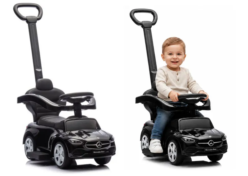 Jeździk Z Pchaczem MERCEDES 3w1 - Czarny