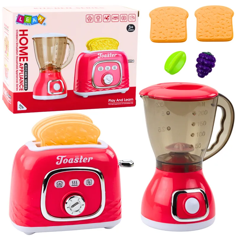 Zestaw Urządzeń Kuchennych Toster Blender Światła Dźwięki - Różowy