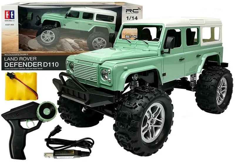 Auto Zdalnie Sterowane Land Rover Defender D110 R/C 7.5 km/h 1:14 2.4G - Zielony