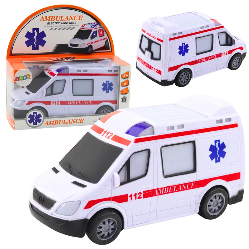 Karetka Ambulans Na Baterie Światła Dźwięki - Biały