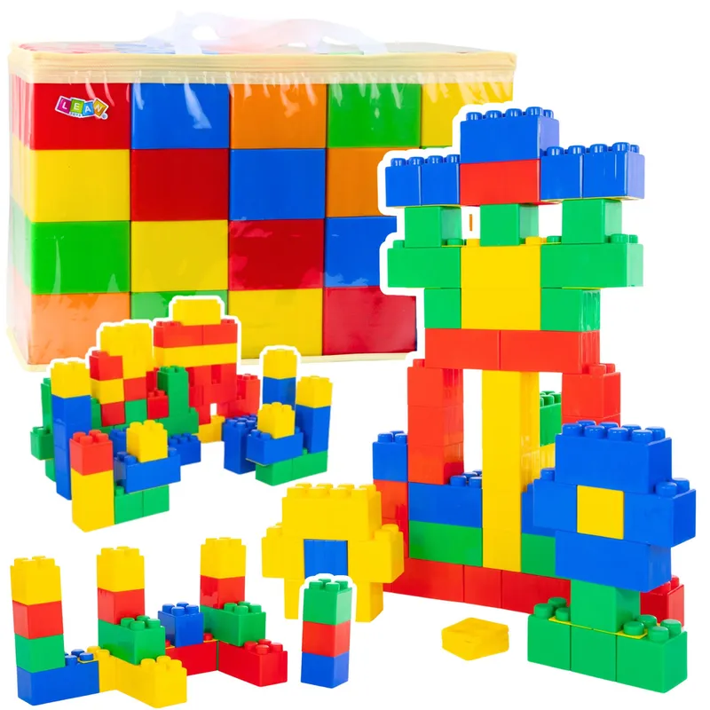 Zestaw Duże Klocki Konstrukcyjne W Torbie Kolorowe 28,5x9x9 cm 20el