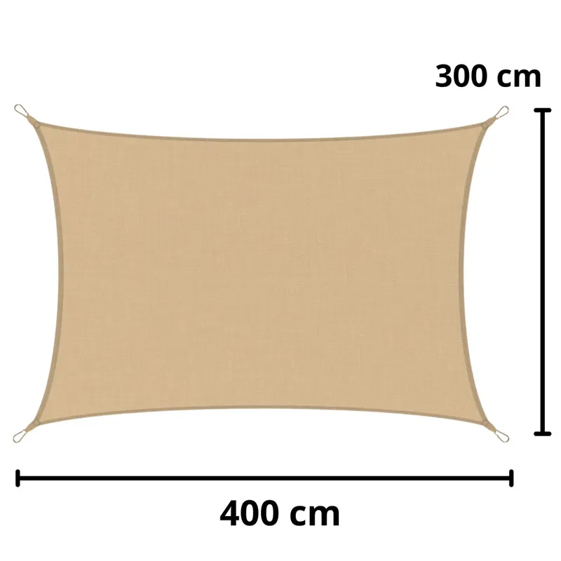 Żagiel Ogrodowy Przeciwsłoneczny Wodoodporny Prostokąt 200x300 cm - Beżowy