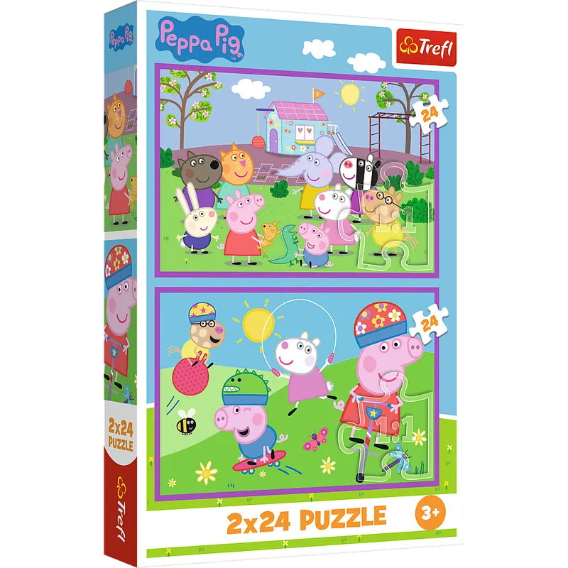 Puzzle - 2x24 - Peppa Na Placu Zabaw - Świnka Peppa - TREFL 34435